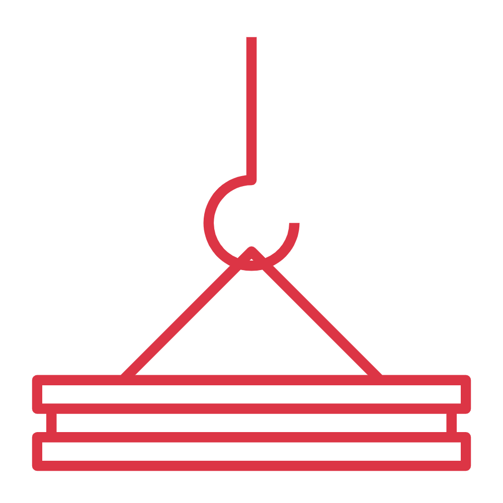 Steel industry crane and beam icon